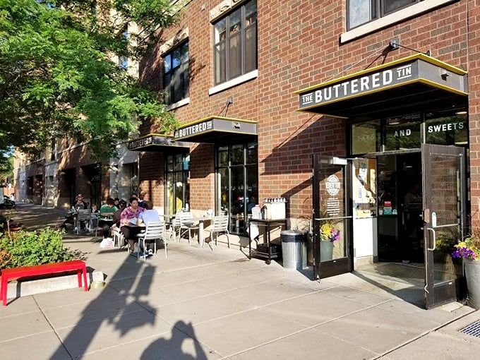 Sidewalk seating and sunshine: The Buttered Tin serves up the perfect recipe for a St. Paul summer day. 