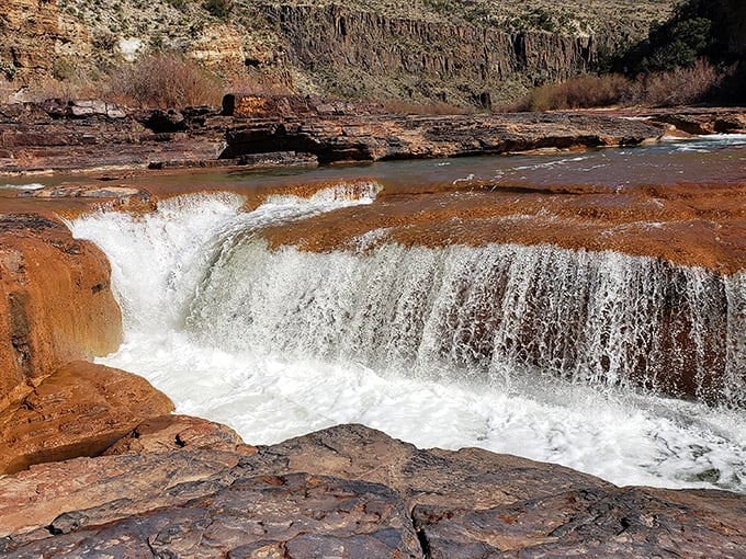 Red rocks meet rushing water – it's like the Grand Canyon decided to take a shower.