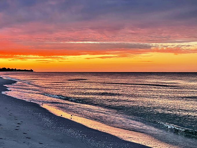 Sunsets and seashells – it's like Mother Nature's two-for-one special, available daily at Bowman's Beach.