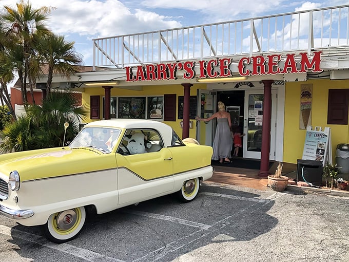 Classic car, classic treats. Larry's is serving up nostalgia on wheels, proving some things (like great ice cream) never go out of style.