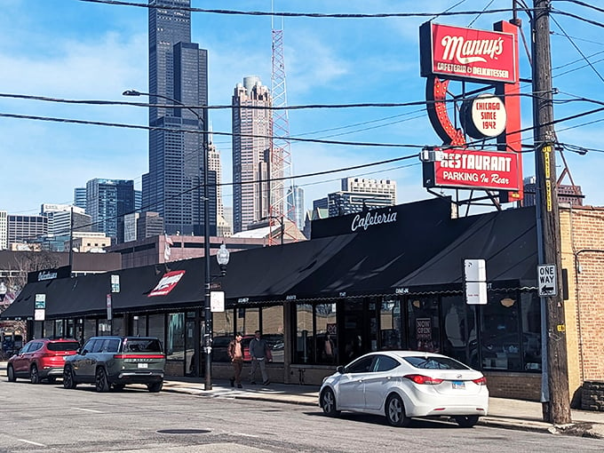 This cafeteria-style gem is like a warm hug from your Jewish grandmother, if she could bench press a brisket.