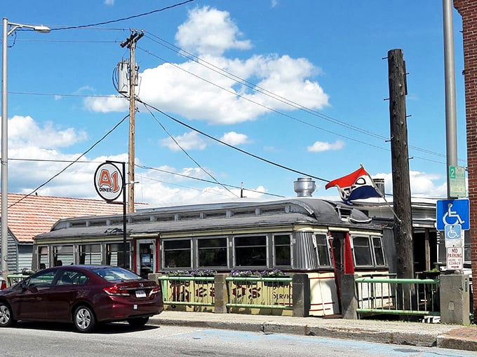 Elevated dining, literally! This stilted diner car is serving up a slice of Americana with a side of nostalgia.