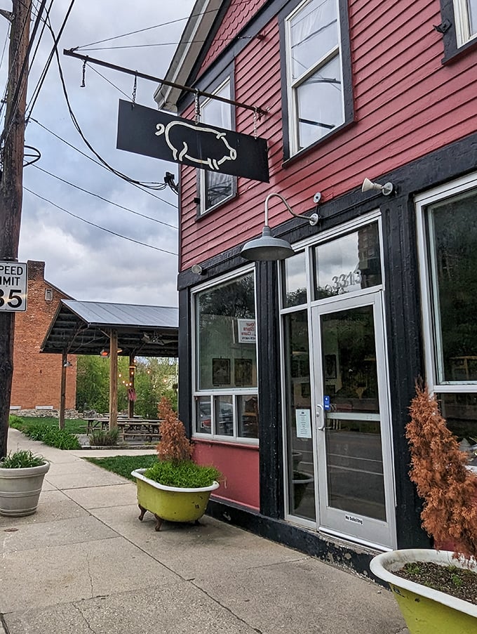 Eli's: Where BBQ meets laid-back cool. That pig sign? It's basically saying "Oink if you love good food!"