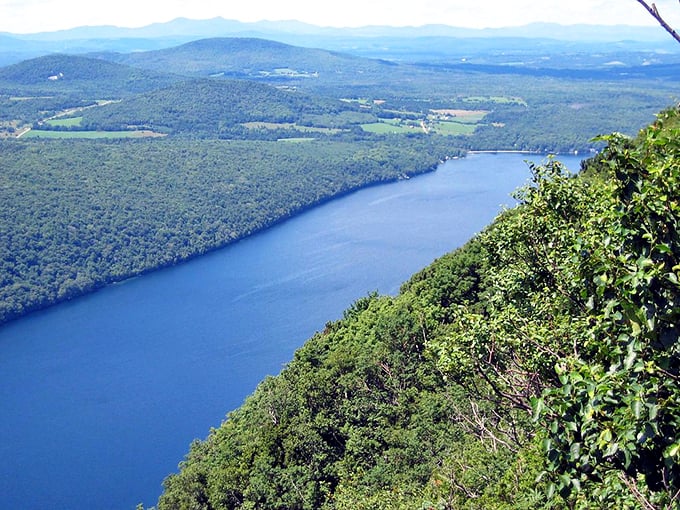 Lake Willoughby or sky mirror? From Mount Pisgah's peak, it's hard to tell where the water ends and heaven begins.