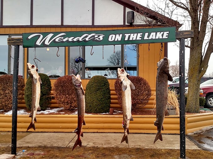 Oh deer! Wendt's quirky decor and killer lake views make every fish fry feel like a wilderness adventure. Photo credit: Rachel Voeks