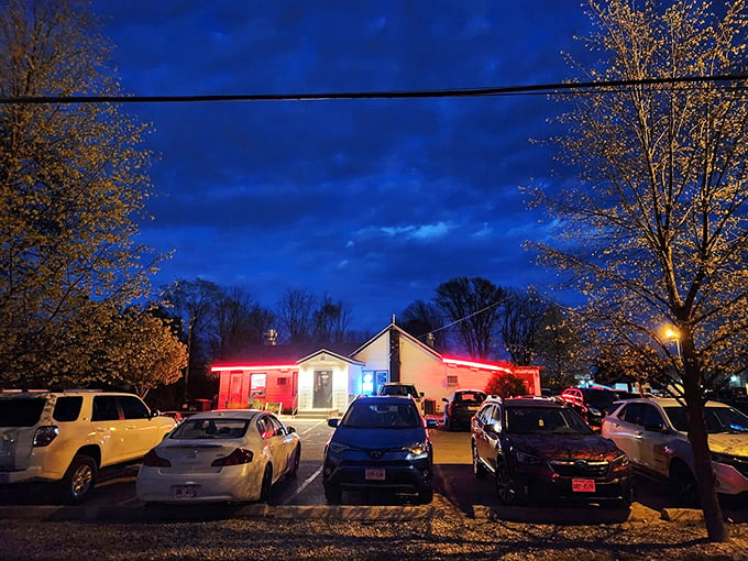 When day turns to night, Toby's lights up like a culinary Christmas tree. Fish fry with a side of magic! Photo credit: Shannon Arndt