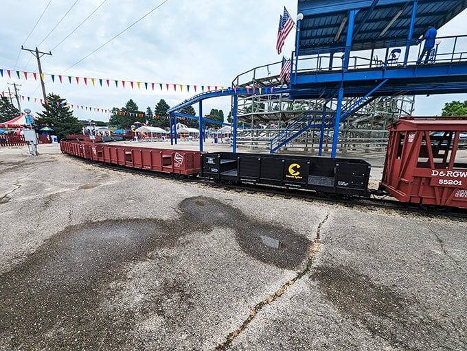 All aboard the time warp express! This retro ride is your ticket to when train travel was cooler than the Fonz.