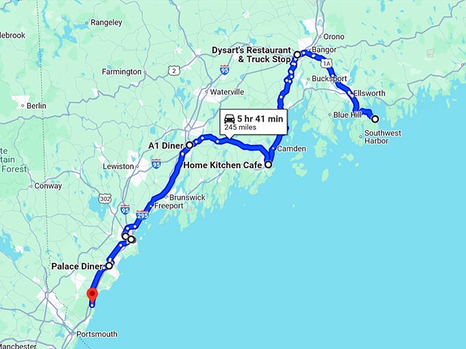 maine unforgettable morning spots map