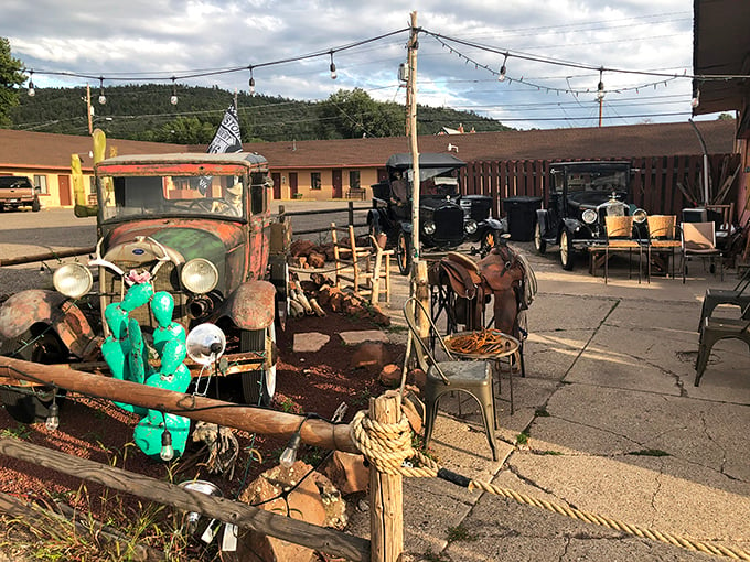 Rust never sleeps, but these vintage beauties are living their best life. It's like "American Graffiti" meets "Mad Max."