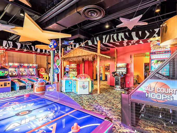 Ding ding ding! We have a winner! The arcade area is a sensory explosion that'll make you feel like you've hit the jackpot.