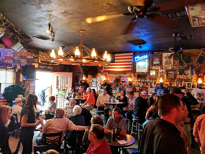 Happy hour or hoedown? With this lively crowd, it's hard to tell! Smiles wider than the Grand Canyon and spirits higher than a desert sun.