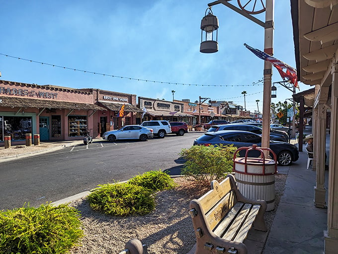 Main Street or time warp? Scottsdale's keeping the frontier spirit alive, one hitching post at a time. Giddy up and explore!