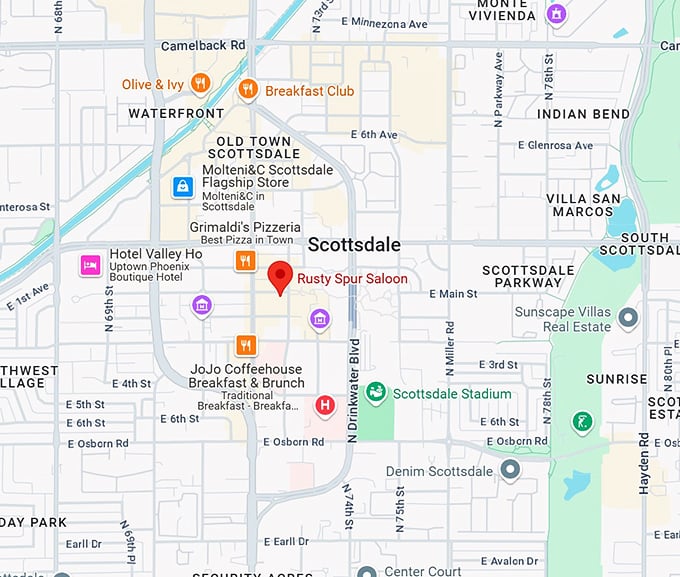 16. rusty spur saloon map