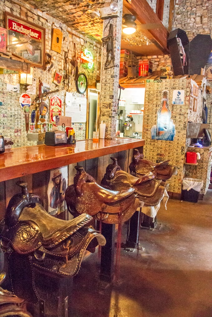 Giddy up to the bar! These saddle stools are the closest you'll get to riding off into the sunset without leaving your drink behind.