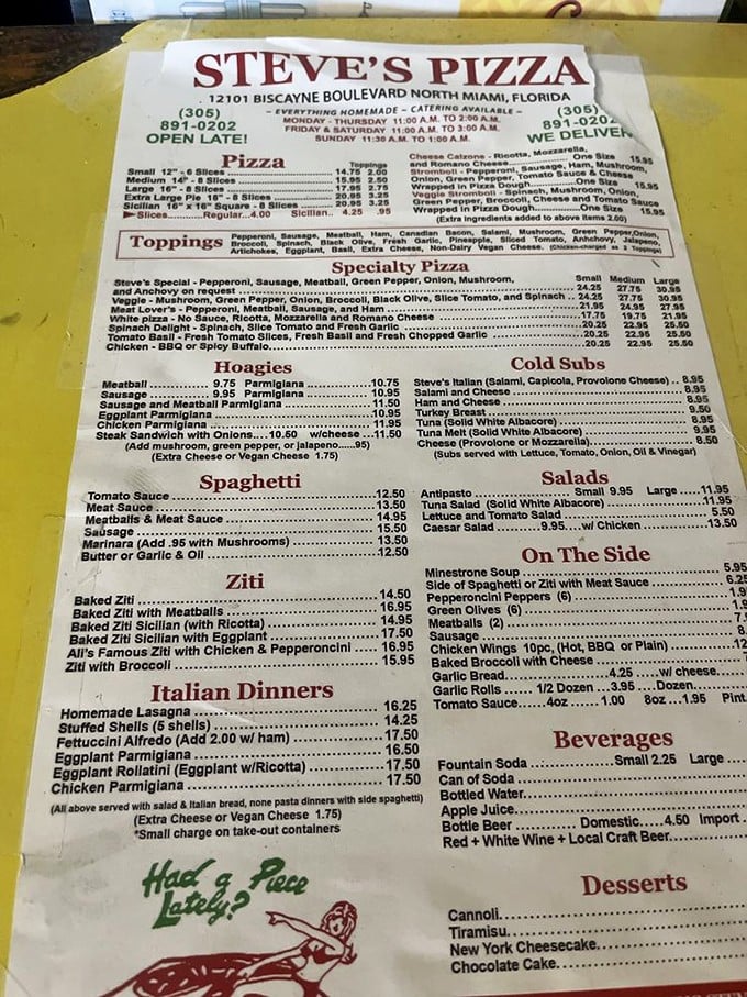 Decisions, decisions! Steve's menu is like a treasure map where X marks the spot for every Italian craving you've ever had.