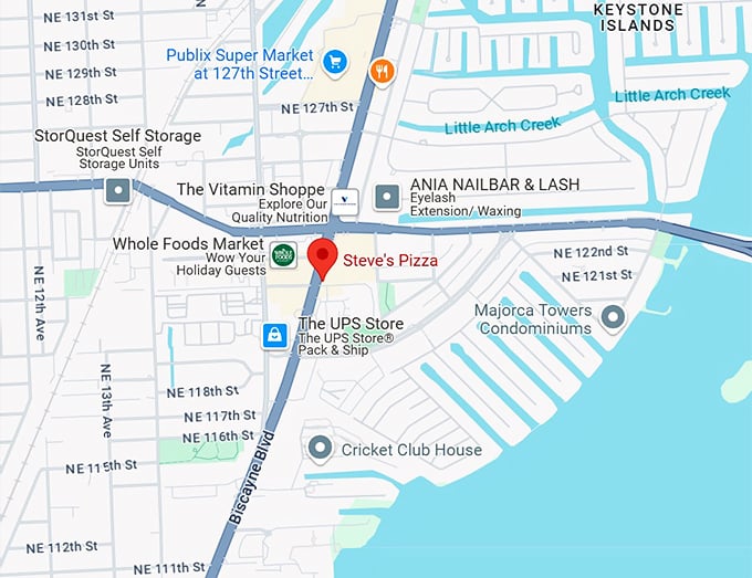 16. steve's pizza map