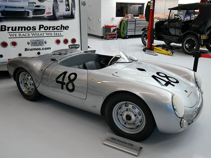 The 1955 Porsche 550: James Dean's favorite ride. This silver bullet is cooler than the other side of the pillow.