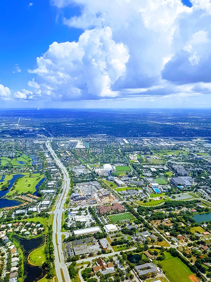 Davie from above: A patchwork quilt of green spaces and urban charm that would make even eagles jealous of the view.