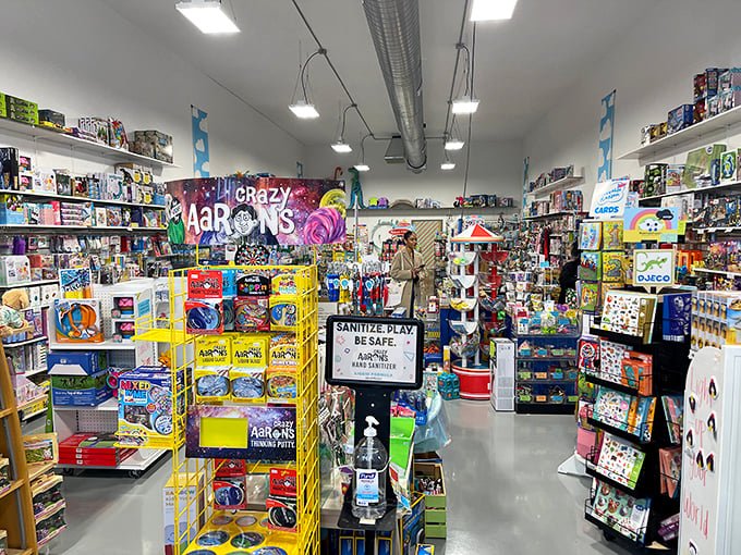 Sensory overload alert! This toy wonderland is like Willy Wonka's factory, minus the chocolate rivers. Prepare for a nostalgia trip and wallet-emptying experience.