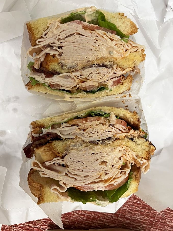 The turkey sandwich that gobbles back! Packed with more layers than a Christopher Nolan movie, this handheld feast is a Thanksgiving parade between two slices of bread.