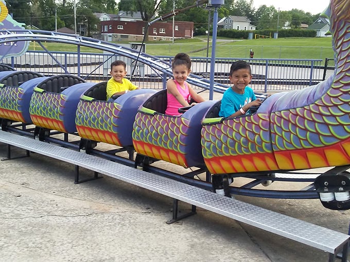 "All aboard the Creepy Crawler Express! This mini coaster proves that screams come in all sizes. It's like a rollercoaster and a Ouija board had a baby."