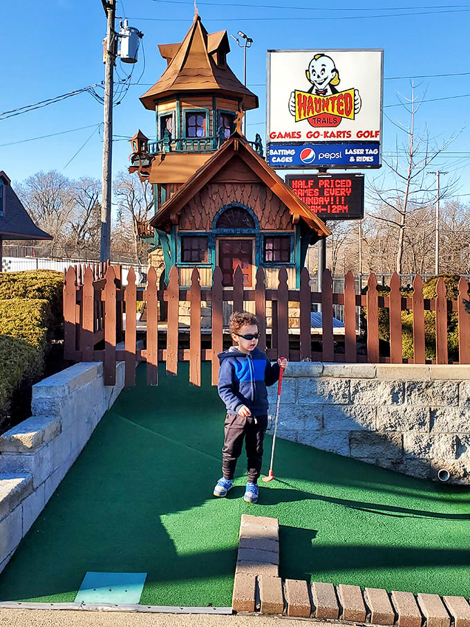 "Putt-putt meets Beetlejuice on this freaky fairway. Who knew improving your short game could be so eerily entertaining? Just don't let the 'sand traps' grab your ankles!"