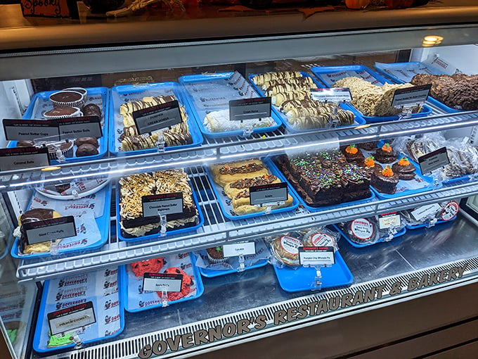 Sweet tooth paradise alert! This dessert case is where willpower comes to die and happiness is born. Resistance is futile, my friends.