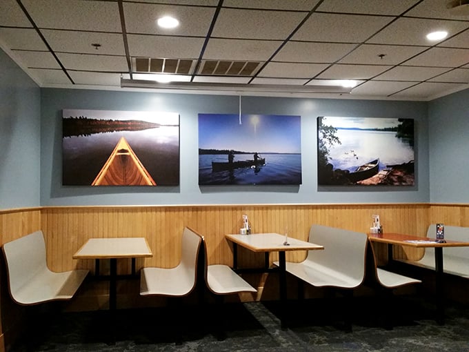 Dine with a view of Maine's natural beauty. These wall-sized photos are like windows to adventure – no bug spray required!