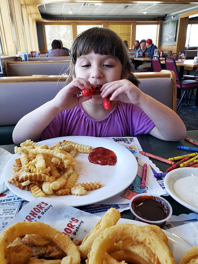 Family-friendly dining at its finest. Where else can you color while waiting for your chicken fingers? Crayons: not just for kids anymore!