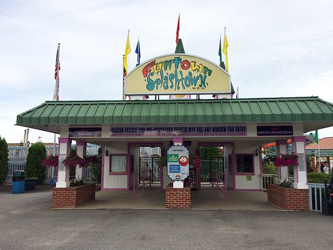 Welcome to the happiest place in Maine! This entrance is like a portal to your childhood dreams, minus the homework and braces.