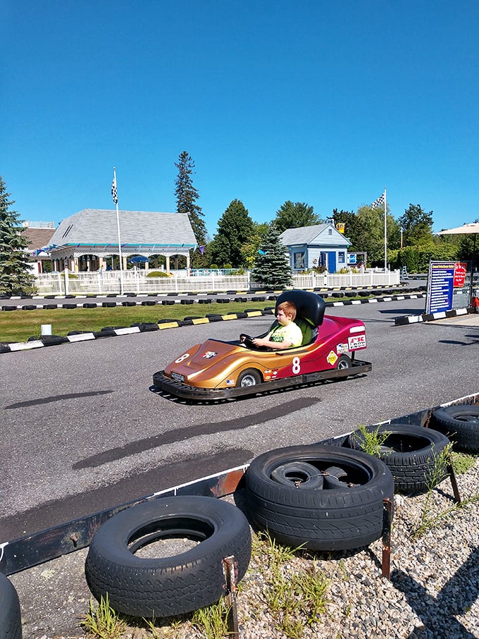 Go-karts: because sometimes you need to feel like Mario Andretti, even if you're just cruising past the funnel cake stand.