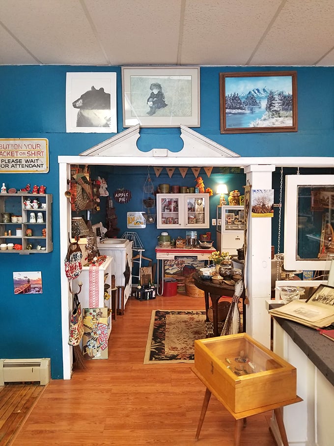 Through the wardrobe and into... a collector's paradise! This room is like your coolest great-aunt's attic, but better organized.