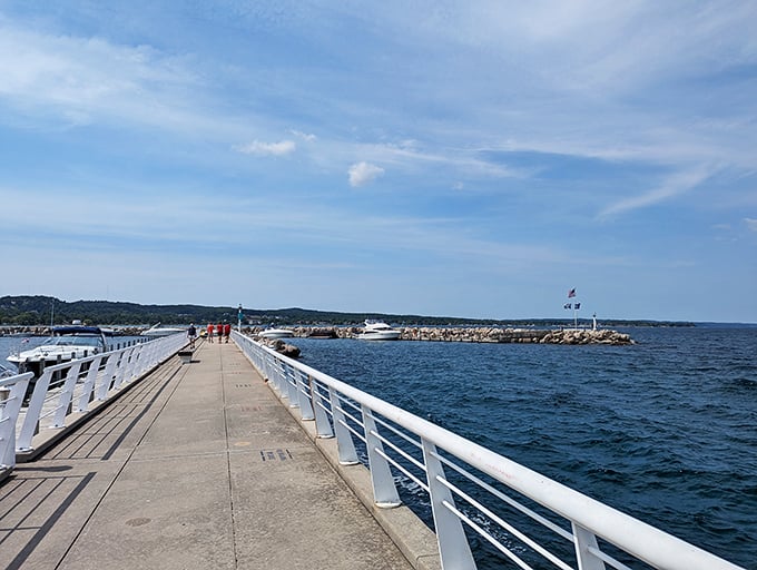 Walk this way to serenity! This pier stretches out like nature's red carpet, leading you to breathtaking views and Instagram-worthy moments.