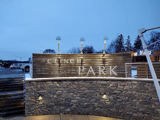 Lights, camera, relaxation! Clinch Park's entrance sign promises a blockbuster experience that'll have you coming back for endless sequels.