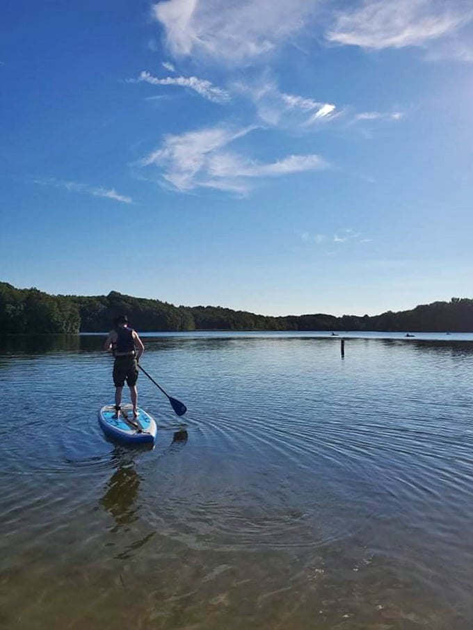 SUP with this view? Paddle boarding on glass-like water – it's like walking on water, but with better balance and scenery.