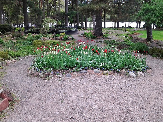 A floral rainbow road! Follow this path and you might just find a pot of gardening gold at the end.