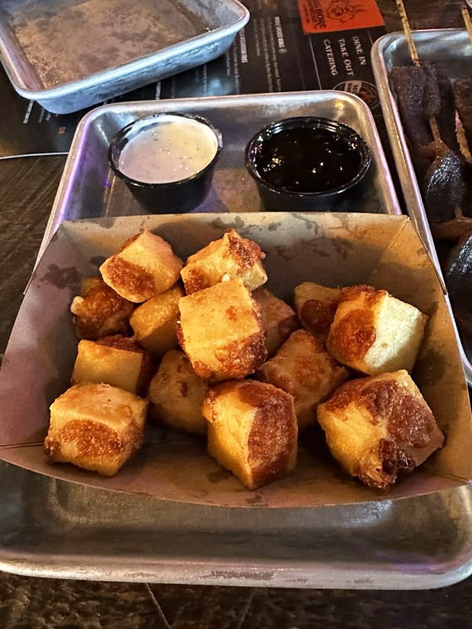 Golden nuggets of joy! These cheese curds are like edible sunshine, ready to brighten your day with every crispy, gooey bite.