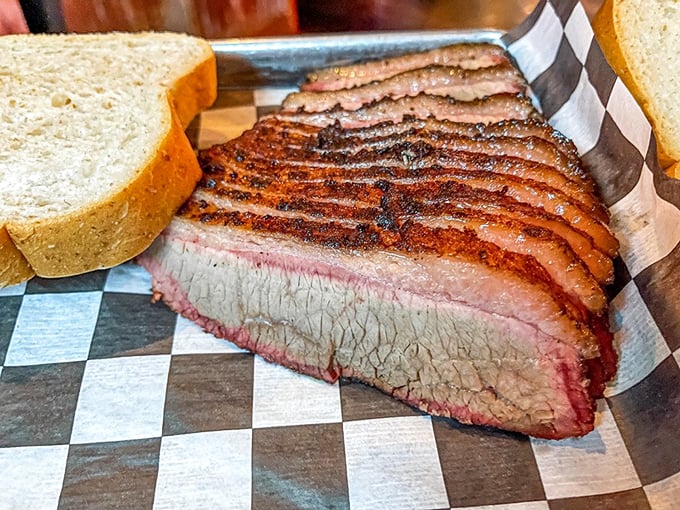 Brisket so good, it should be illegal! Each slice is a testament to patience, skill, and the magic of low-and-slow cooking.