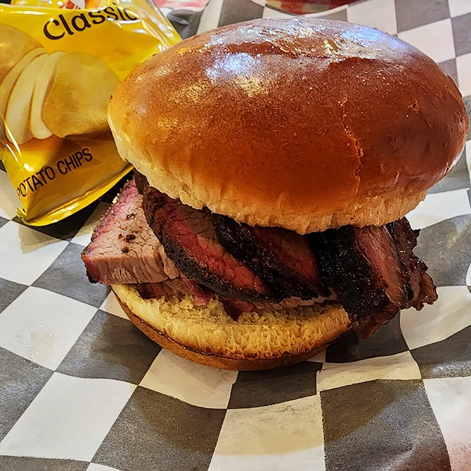 Meet the brisket burger, a towering testament to bovine brilliance. This isn't just a sandwich; it's a meaty masterpiece that demands to be devoured.