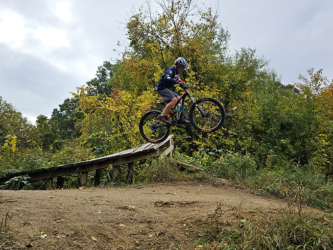 Catching air and leaving cares behind. Chelsea's trails offer thrills for mountain bikers of all skill levels. Who needs a gym when you've got this?