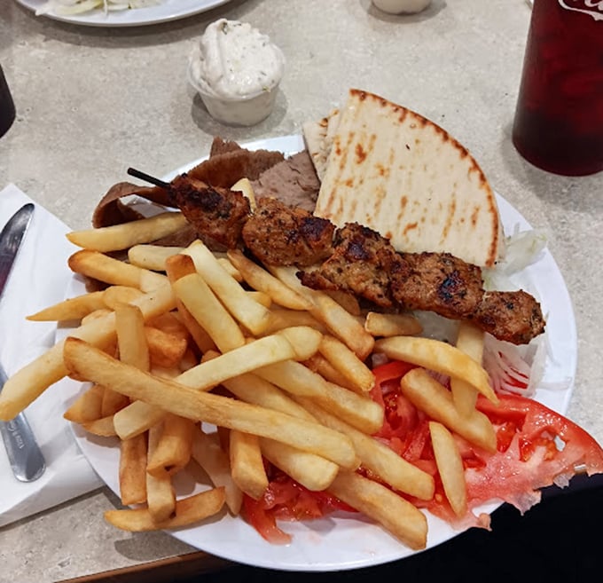 Fries so perfectly golden, they could be Apollo's favorite snack. Paired with grilled meat, it's a match made on Mount Olympus.