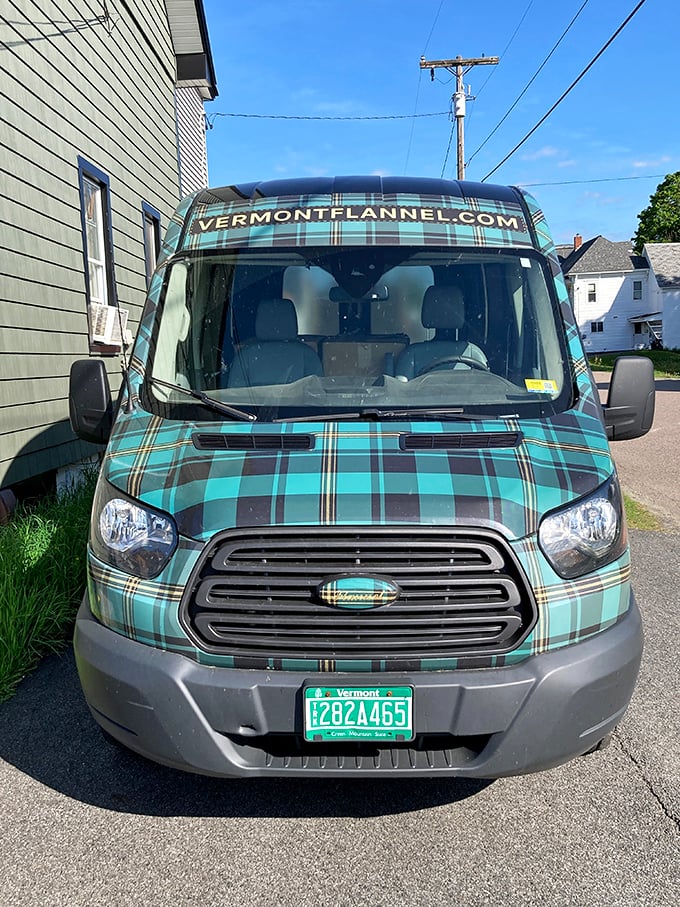 Talk about wearing your heart on your sleeve… or your brand on your van! This plaid-mobile is taking coziness on the road.