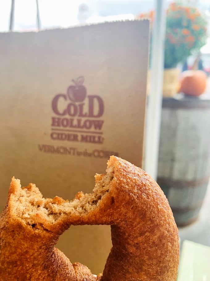 One bite and you're hooked! This cider donut's moist interior is the stuff of New England dreams.