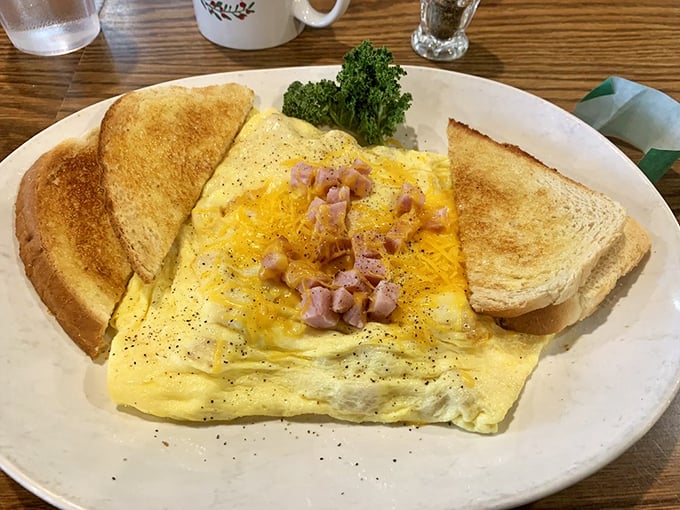 An omelet that's not yolking around. Packed with ham and cheese, it's a protein-powered start to your day that means business.