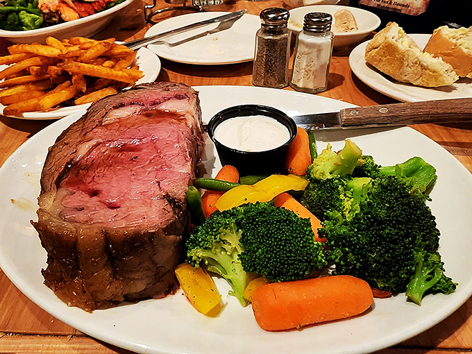 A steak so perfectly cooked, it could make a vegetarian weep. Paired with vibrant veggies, it's a plate of pure Midwestern magic.