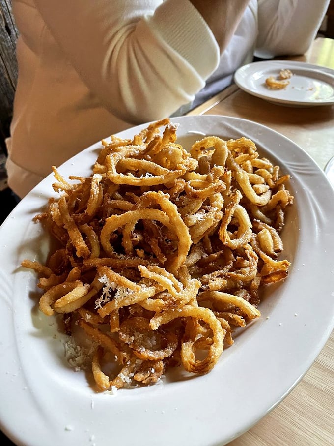 Crispy, golden hoops of joy! These onion rings aren't just a side dish; they're edible jewelry for your taste buds.