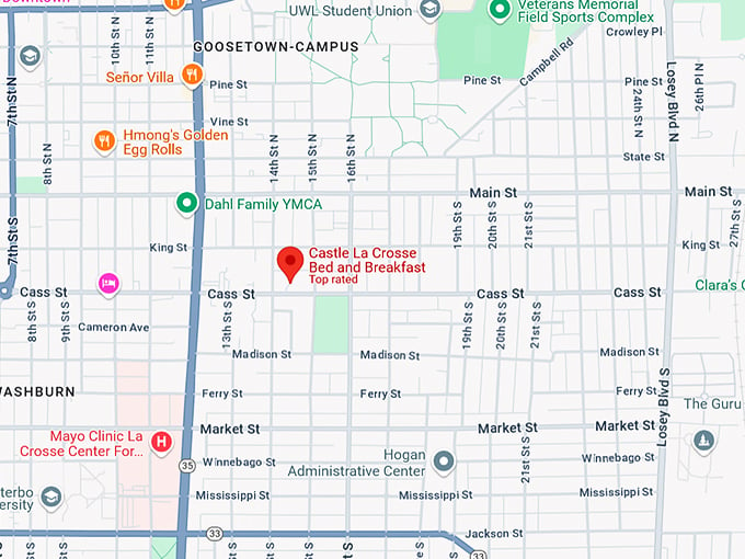 16. castle la crosse bed and breakfast map