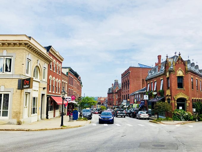 Main Street Belfast: Where Victorian architecture meets modern charm, and every storefront tells a story worth window-shopping for. Photo credit: Main Street Maine