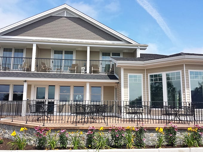 Belfast Harbor Inn's deck invites you to sit a spell, where every chair comes with a side of serenity. Photo credit: Belfast Harbor Inn