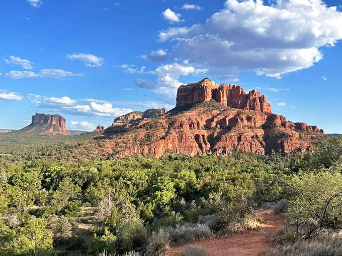 Red rocks that'll rock your world! Sedona's crimson cliffs are like nature's own theme park rides.